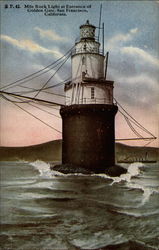 Mile Rock Light at Entrance of Golden Gate Postcard