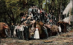 Logging Camp Postcard Postcard