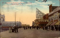 Entrance to Steeplechase Pier and Boardwalk Postcard