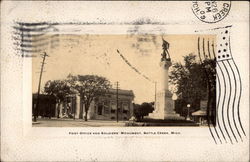 Post Office and Soldiers' Monument Postcard