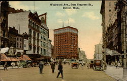 Woodward Ave., from Congress St Postcard