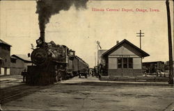 Illinois Central Depot Osage, IA Postcard Postcard