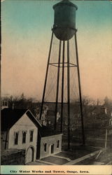 City Water Works and Tower Osage, IA Postcard Postcard