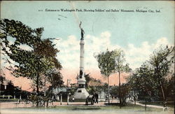 Entrance to Washington Park, Showing Soldiers' and Sailors' Memorial Postcard