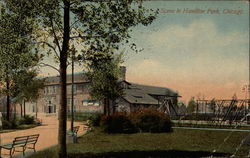 Scene in Hamilton Park Chicago, IL Postcard Postcard