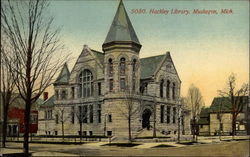 5080 Hackley Library, Muskegon, Mich Postcard