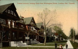 Central Avenue, Looking East from Wellington Street London, ON Canada Ontario Postcard Postcard