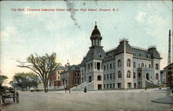 City Hall, Townsend Industrial and New Highs School Postcard