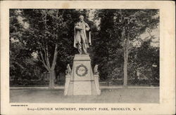 Lincoln Monument, Prospect Park Brooklyn, NY Postcard Postcard