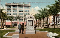 2374 Plaza and U.S. Weather Bureau Kiosk Postcard