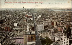 Bird's-eye View from Singer Building New York, NY Postcard Postcard