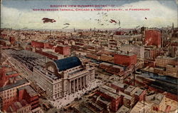 Birdseye view Business District of Chicago Illinois Postcard Postcard