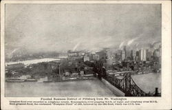 Flooded Business District of Pittsburg from Mt. Washington Pittsburgh, PA Postcard Postcard