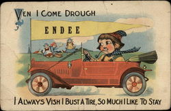 Ven I Come Drough Endee, I always vish I bust a tire, so much I like to stay Postcard