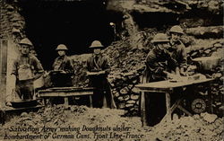 Salvation Army Making Doughnuts Under Bombardment of German Guns Postcard