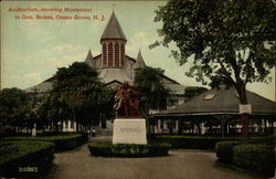 Auditorium, showing Monument to Gen. Stokes Postcard