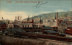 Bird's-Eye View of Wheeling, W. Va West Virginia Postcard Postcard