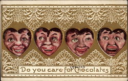 "Do You Care For Chocolates" Black Americana Postcard Postcard