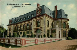 Residence of O.H.P. Belmont Newport, RI Postcard Postcard