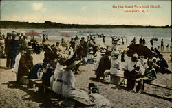 On the Sand Newport Beach Rhode Island Postcard Postcard