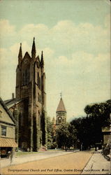 Congregational Church and Post Office, Center Street Postcard