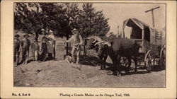 Planting a Granite Marker on the Oregon Trail Postcard