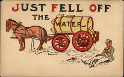 Just Fell off the Wagon Drinking Postcard Postcard