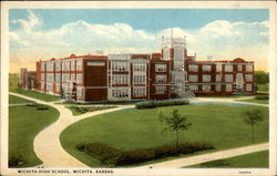 Wichita High School Kansas Postcard Postcard