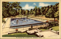 The swimming pool at Garfield Park Indianapolis, IN Postcard Postcard