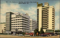 M 21- The Shelbourne, Nautilus, and Shore Club Hotels Miami Beach, FL Postcard Postcard