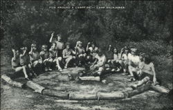 Fun Around a Campfire - Camp Sacajawea Newfield, NJ Girl Scouts Postcard Postcard