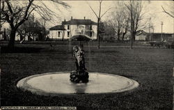 Fountain in Library Park Howell, MI Postcard Postcard