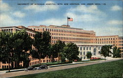 University of Michigan Hospital, with new addition Ann Arbor, MI Postcard Postcard