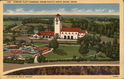 Howard Platt Gardens, Union Pacific Depot Boise, ID Postcard Postcard