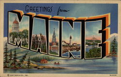 Greetings from Maine Postcard Postcard