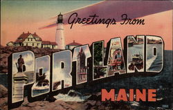 Greetings from Portland, Maine Postcard Postcard