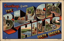 Greetings from The Black Hills South Dakota Postcard Postcard