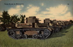 Tanks Ready for Maneuvers Military Postcard Postcard