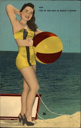 Fun in the Sun in Sunny Florida Swimsuits & Pinup Postcard Postcard