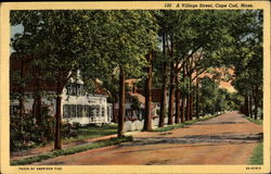 A Village Street Cape Cod, MA Postcard Postcard