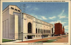 New Auditorium and Wesley Temple Building Minneapolis, MN Postcard Postcard