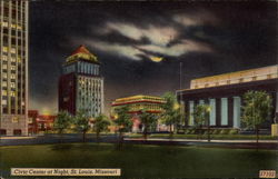 Civic Center at Night St. Louis, MO Postcard Postcard