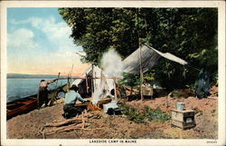 Lakeside Camp in Manine Maine Postcard Postcard