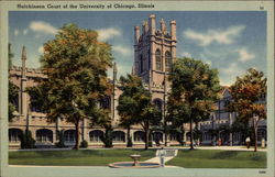 Hutchinson Court of the University of Chicago Postcard