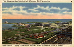 View showing Chicago sites Illinois Postcard Postcard