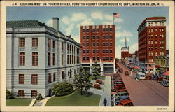 Looking West on Fourth Street Postcard