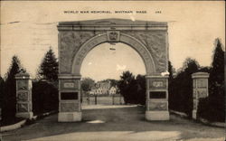 World War Memorial Whitman, MA Postcard Postcard