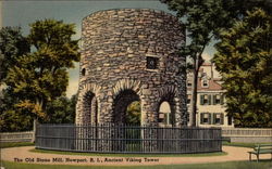 The Old Stone Mill, Ancient Viking Tower Newport, RI Postcard Postcard