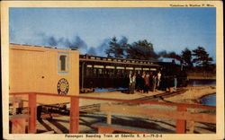 Passengers Boarding Train at Edgville R.R Postcard