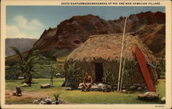 David Kaapuawaokamehameha at His One-Man Hawaiian Village Postcard